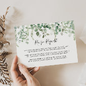 Carte D'accompagnement Demande de recette de mariage avec verdure d'eucal