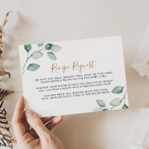 Carte D'accompagnement Demande de recette de mariage classique avec feuil