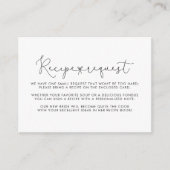 Carte D'accompagnement Demande de recette de Mariage de calligraphie simp (Devant)