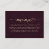 Carte D'accompagnement Demande de recette de mariage en Bourgogne doré  (Devant)