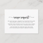 Carte D'accompagnement Demande de recette de mariage en calligraphie mini (Devant)