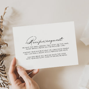 Carte D'accompagnement Demande de recette de mariage en calligraphie mini