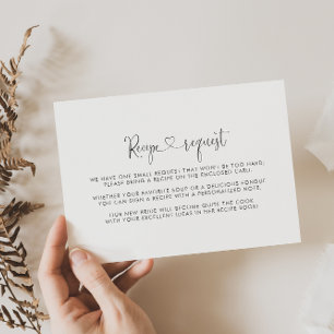 Carte D'accompagnement Demande de recette de mariage en écriture fantaisi