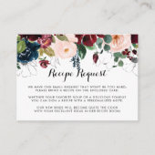 Carte D'accompagnement Demande de recette de mariage floral automnal illu (Devant)