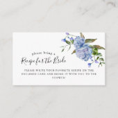 Carte D'accompagnement Demande de recette de mariage floral bleu  (Devant)