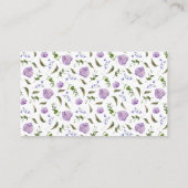 Carte D'accompagnement Demande de recette de mariage floral pourpre  (Dos)