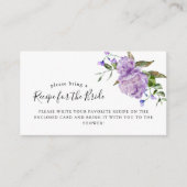 Carte D'accompagnement Demande de recette de mariage floral pourpre  (Devant)