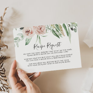 Carte D'accompagnement Demande de recette de mariage floral rose vert blu