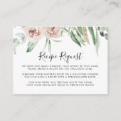 Carte D'accompagnement Demande de recette de mariage floral rose-vert pâl (Devant)
