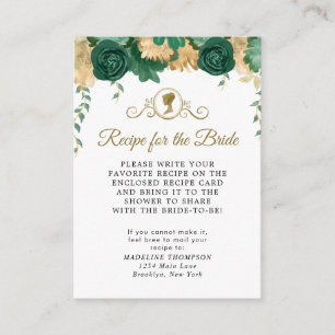 Carte D'accompagnement Demande de recette de mariage floral vert élégant