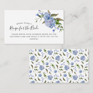 Carte D'accompagnement Demande de recette de mariage florale bleue