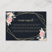 Carte D'accompagnement Demande de recette de mariage géométrique en or fl (Devant)