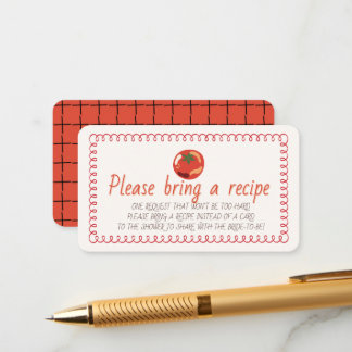 Carte D'accompagnement Demande de recette de mariage italien Tomate Rouge