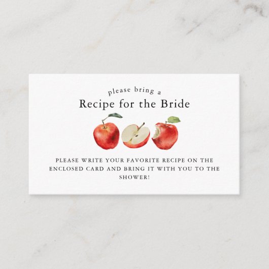 Carte D'accompagnement Demande de recette de mariage rustique aux pommes  (Devant)