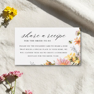Carte D'accompagnement Demande de recette de mariage rustique avec fleurs