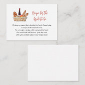 Carte D'accompagnement Demande de recette de vin et fromage Fête des mari (Devant / Derrière)