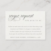Carte D'accompagnement Demande de recette en noir et blanc Baby Shower (Devant)