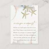 Carte D'accompagnement Demande de recette étoile de mer bleue dorée pour  (Devant)