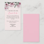 Carte D'accompagnement Demande de recette | Fête des mariées florale rose (Devant / Derrière)