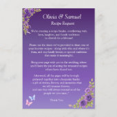 Carte D'accompagnement Demande de recette - Fleurs mauves violettes et bl (Devant)
