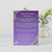 Carte D'accompagnement Demande de recette - Fleurs mauves violettes et bl (Debout devant)