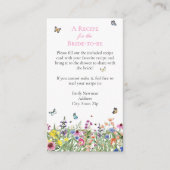 Carte D'accompagnement Demande de recette Fleurs sauvages & Papillons (Devant)