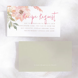 Carte D'accompagnement Demande de recette florale rose pour la baby showe