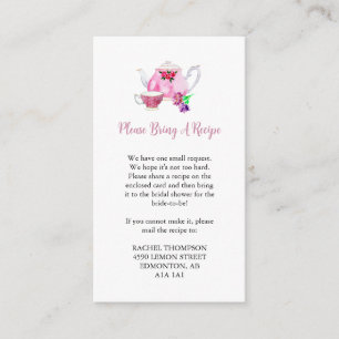 Carte D'accompagnement Demande de recette L'amour est brasser du thé de F