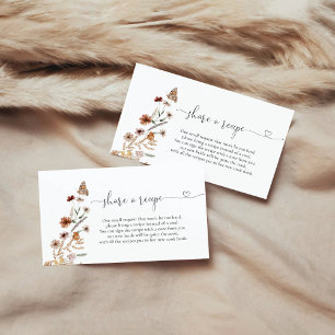 Carte D'accompagnement Demande de recette pour Baby Shower Tiny Wildflowe