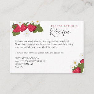 Carte D'accompagnement Demande de recette pour la douche de mariage Berry