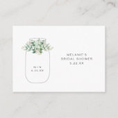 Carte D'accompagnement Demande de recette pour la douche de mariée au euc (Dos)