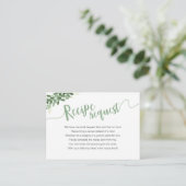 Carte D'accompagnement Demande de recette pour la douche de mariée au pot (Debout devant)