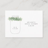 Carte D'accompagnement Demande de recette pour la douche de mariée au pot (Dos)