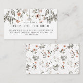 Carte D'accompagnement Demande de recette pour la douche de mariée aux fl (Devant / Derrière)