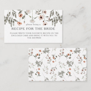 Carte D'accompagnement Demande de recette pour la douche de mariée aux fl