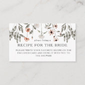 Carte D'accompagnement Demande de recette pour la douche de mariée de fle (Devant)