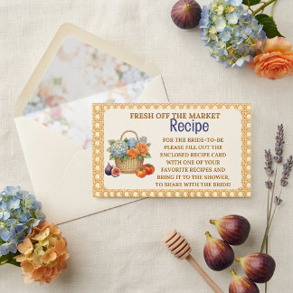 Carte D'accompagnement Demande de recette pour la douche de mariée Fresh