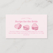 Carte D'accompagnement Demande de recette pour la douche de mariée sur le (Devant)