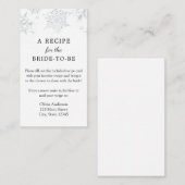 Carte D'accompagnement Demande de recette pour la nuptiale de flocon de n (Devant / Derrière)