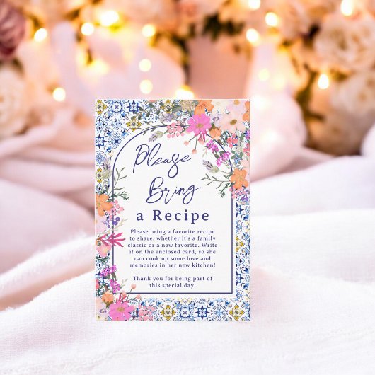 Carte D'accompagnement Demande de recette pour la nuptiale en mosaïque de