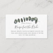 Carte D'accompagnement Demande de recette pour le mariage au eucalyptus  (Devant)