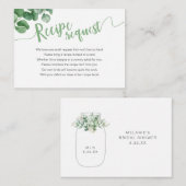 Carte D'accompagnement Demande de recette pour mariage avec pot de eucaly (Devant / Derrière)