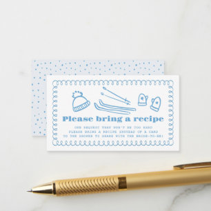 Carte D'accompagnement Demande de recette pour un Après-Ski de mariage Bl