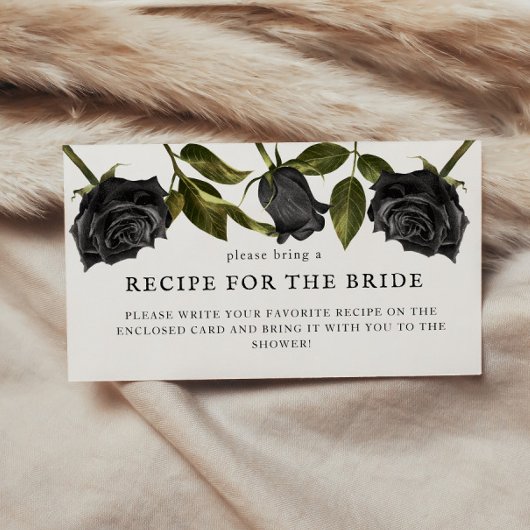 Carte D'accompagnement Demande de recette pour un mariage gothique blanc
