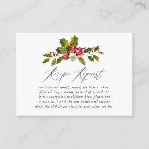 Carte D'accompagnement Demande de recette pour une baby shower de Noël av