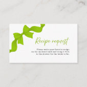 Carte D'accompagnement Demande de recette pour une douche de mariée avec (Devant)