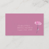 Carte D'accompagnement Demande de recette pour une douche de mariée rose  (Dos)