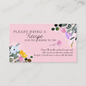 Carte D'accompagnement Demande de recette pour une douche de mariée rose  (Devant)