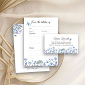 Carte D'accompagnement Demande de recette pour une fête de mariage Blue W