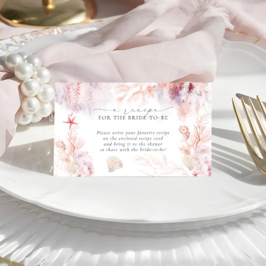 Carte D'accompagnement Demande de Recette pour une Fête de Mariée sur le